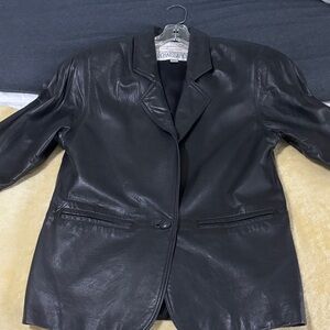 Elegant Black Leather Jacket for Women